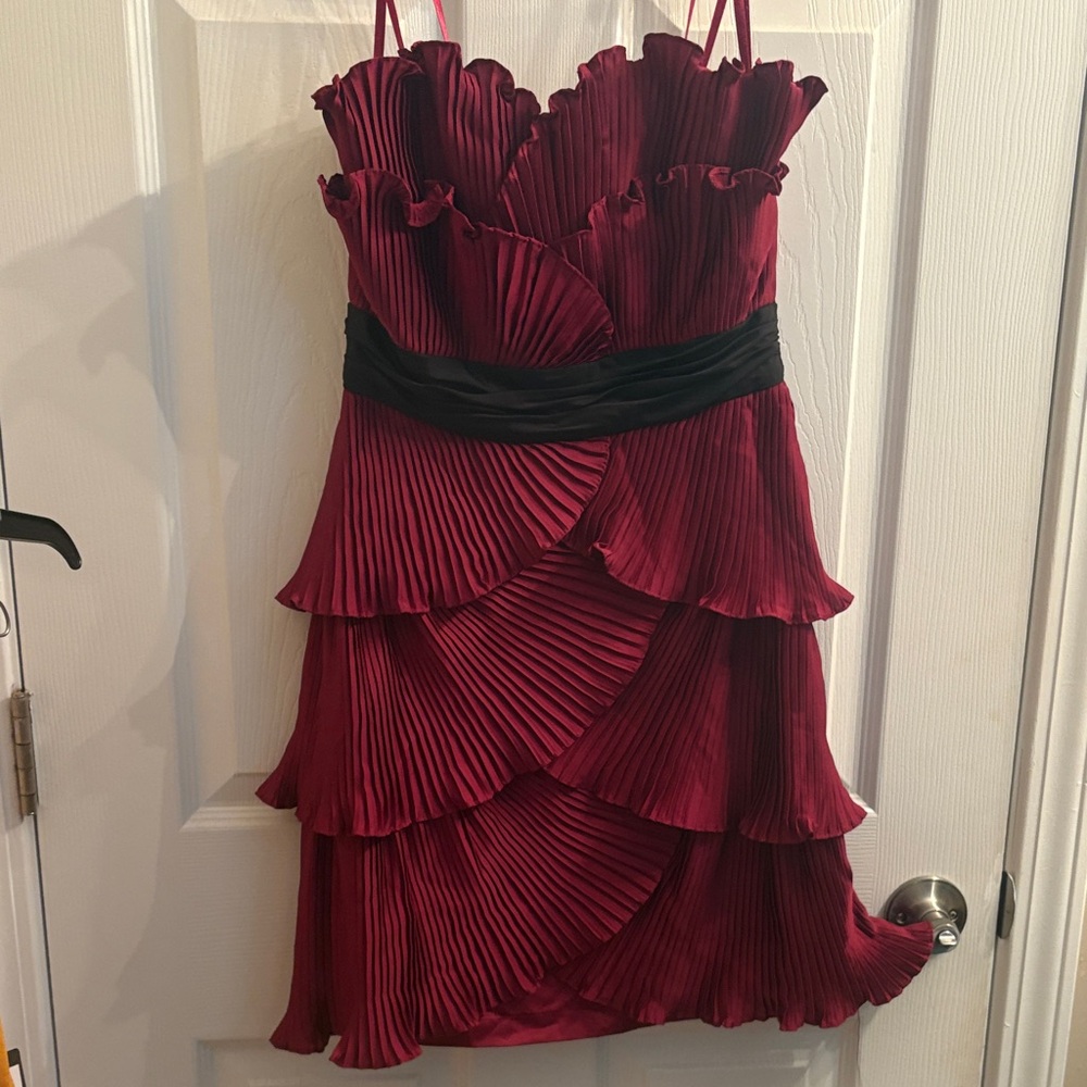 BCBGMaxAzria Red Pleated Dress